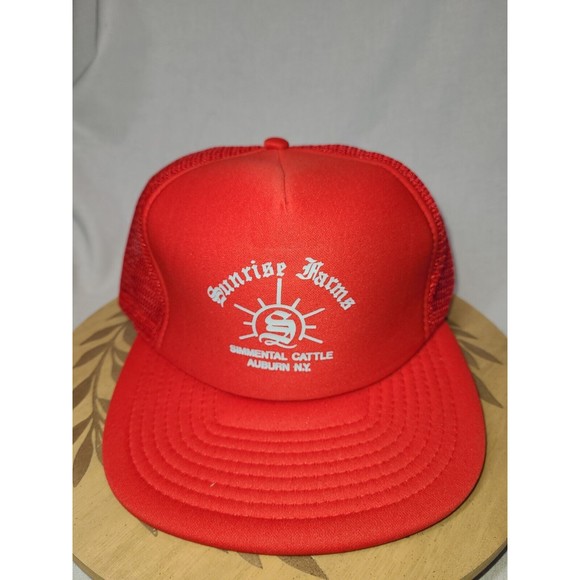 80's vintage foam trucker hats Sunrise Farms‎ - Picture 1 of 7